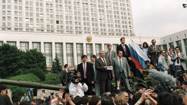  Ельцин на танке. Москва, август 1991 года