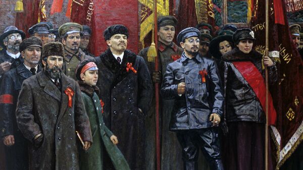 Репродукция картины Красная площадь 7 ноября 1918 года
