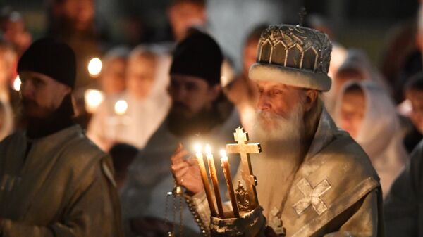 Пасхальное богослужение в духовном центре старообрядчества Рогожская слобода в Москве