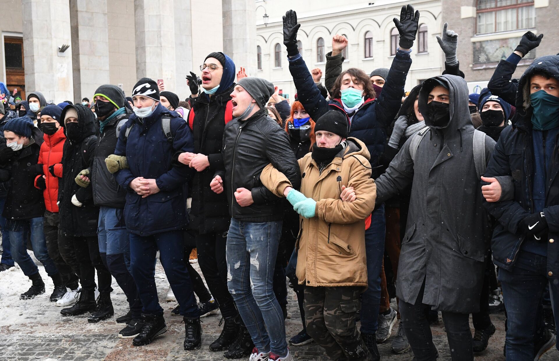 Несанкционированные акции протеста сторонников А. Навального - РИА Новости, 1920, 02.02.2021