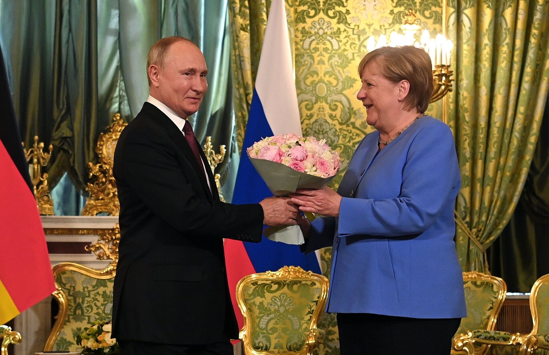 Встреча президента РФ В. Путина с канцлером Германии А. Меркель - РИА Новости, 1920, 20.10.2021