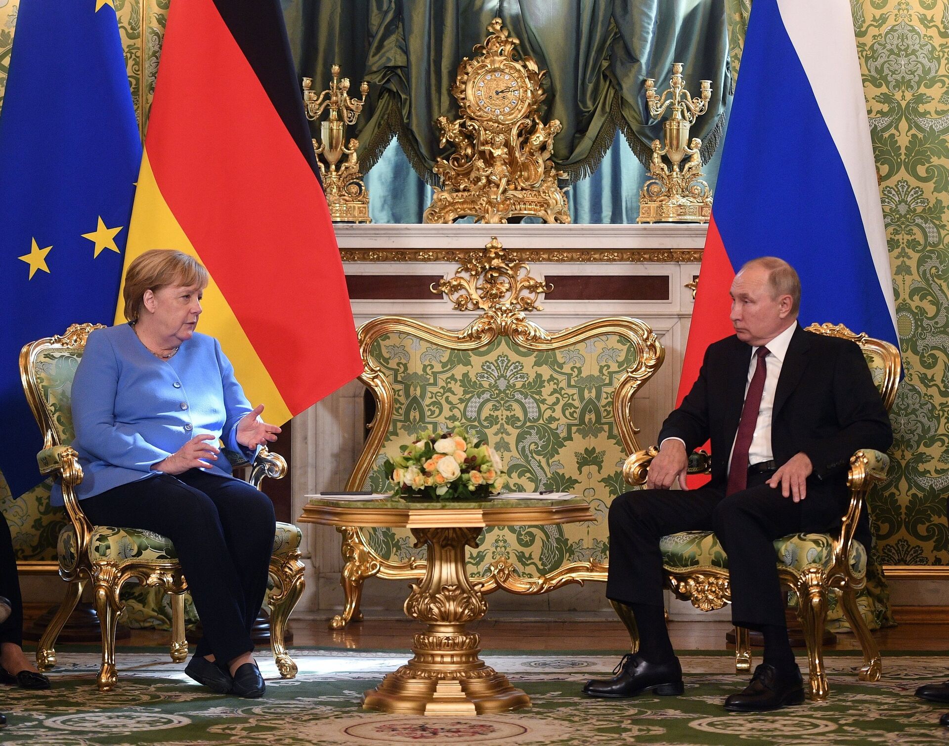 Встреча президента РФ В. Путина с канцлером Германии А. Меркель - РИА Новости, 1920, 20.08.2021