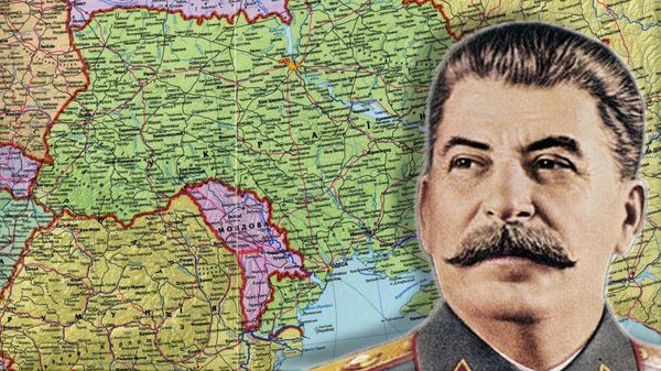 коллаж Сталин карта Украины