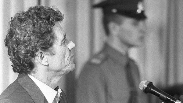  Бывший директор Чернобыльской АЭС обвиняемый Виктор Брюханов на заседании Верховного суда СССР.