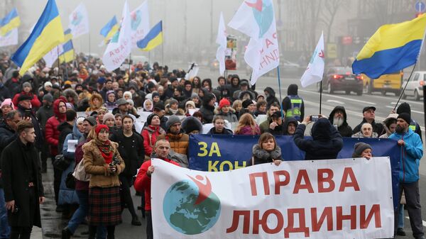 Акция против антиковидных мер в Киеве