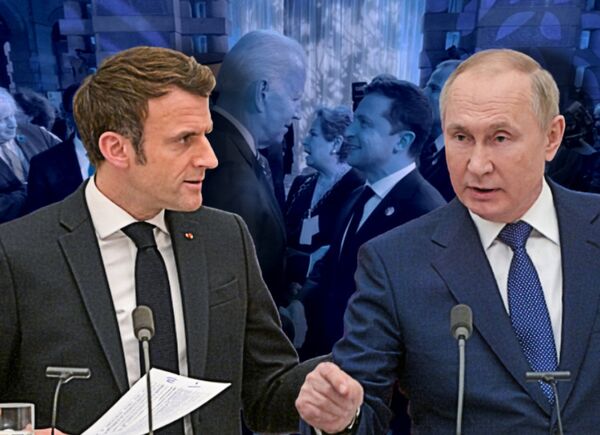 Макрон, Путин Байден Зеленский коллаж