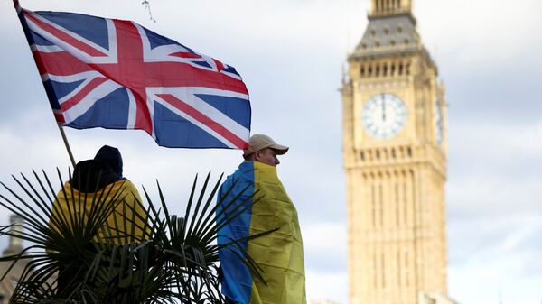 Лондон Украина флаги акция протеста против России