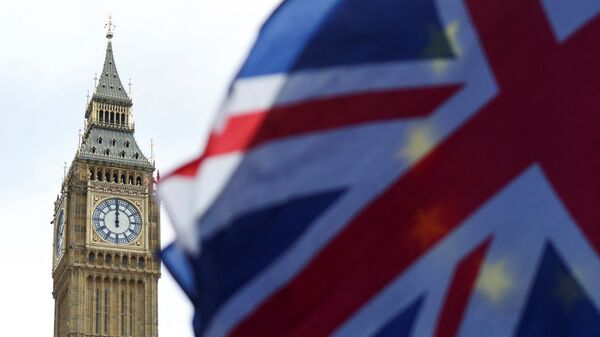 Лондон флаг Великобритании ЕС Евросоюза Биг-Бен 
