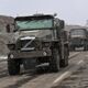 Колонна российской военной техники на шоссе в окрестностях Херсона.