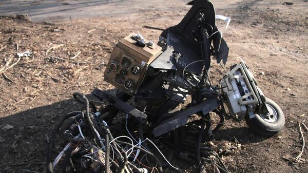 Военный беспилотник Байрактар сбитый в Киевской области