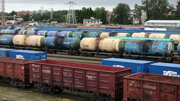 Железнодорожные вагоны на путях сортировочной станции в Калининграде. Власти Литвы прекратили транзит части грузов по территории своей страны