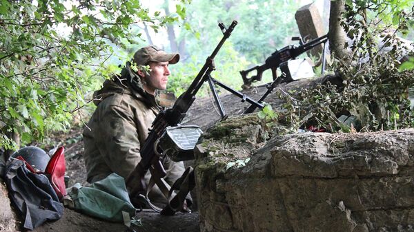 Бойцы чеченского отряда Ахмат в ЛНР