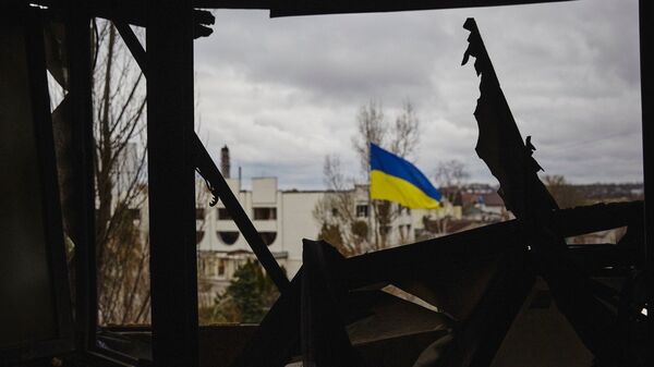 Украина флаг разрушения