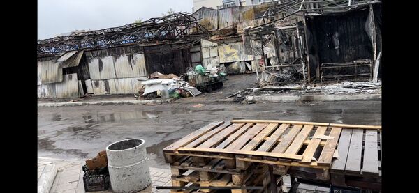 Донецк рынок разрушение сгоревший